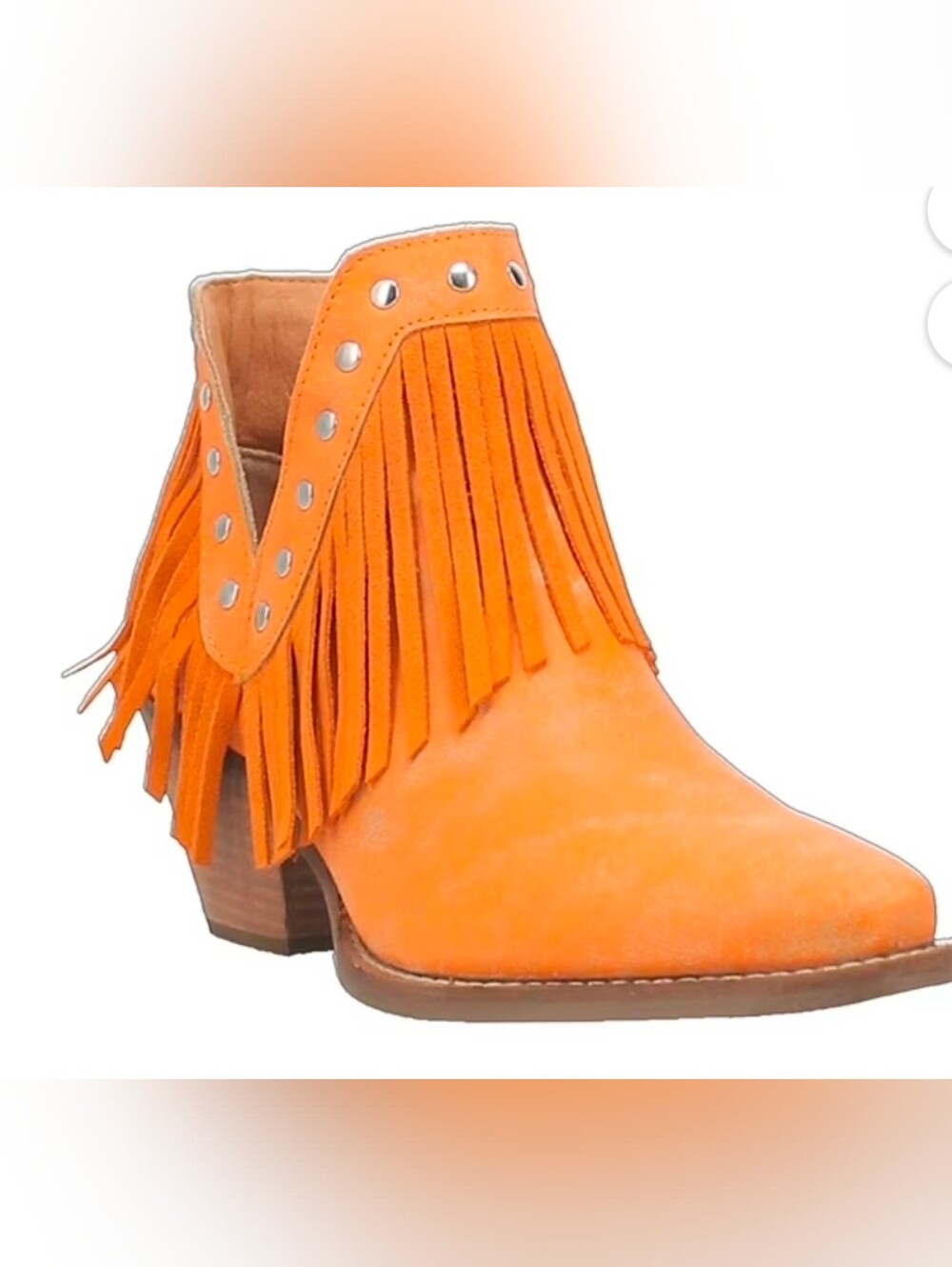 Dingo Womens Fine N' Dandy Fringe Studded Snip Toe Pull On Cowboy Ankle Bo Sz 11